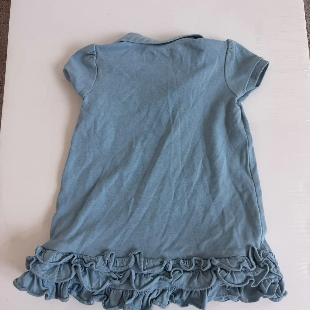 Ralph Lauren Baby Girl Ruffle Polo Dress in Blue Size 24 Months